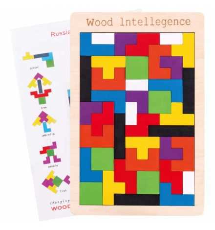 Wooden Logic Puzzle with bricks