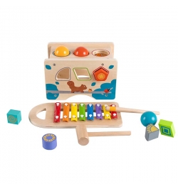 Wooden 3 in 1 Pounding Bench with Xylophone