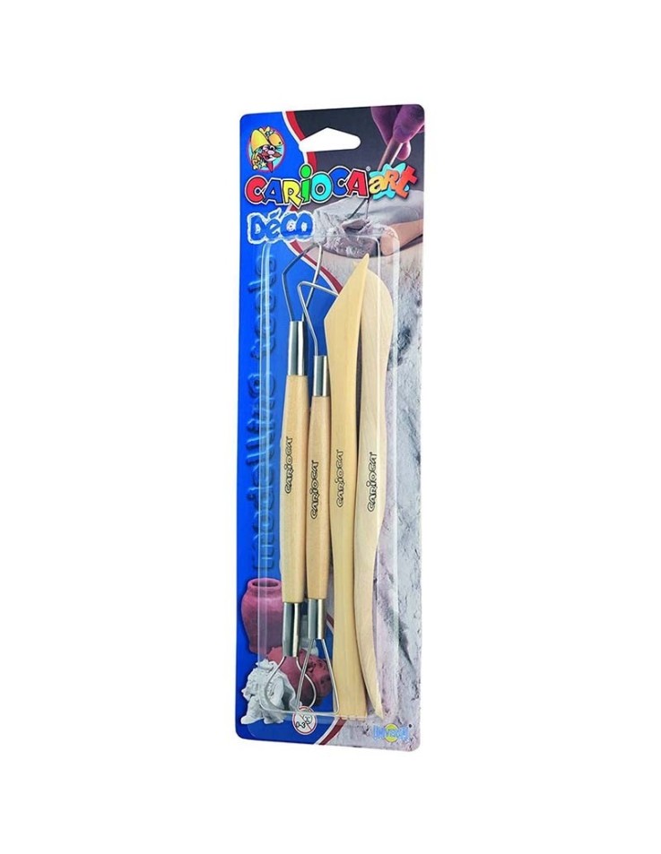Σετ Διάφορα Εργαλεία Πηλού - Γλυπτικής 4pcs - Carioca