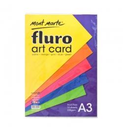 Set 15 Fluoro Art Card Sheets A3 230gr