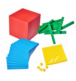 Base ten cube set Dienes 121pcs Colored