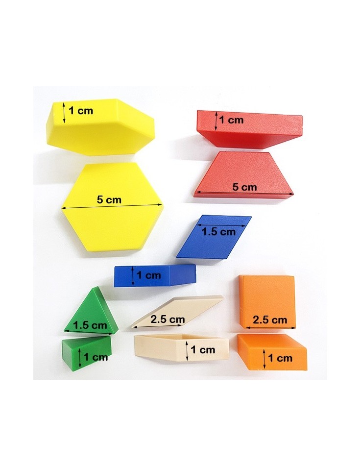Γεωμετρικά Σχήματα (Pattern Blocks) 250pcs 1cm