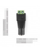 DC Power Jack 5.5 x 2.1mm Barrel with Screw Terminals