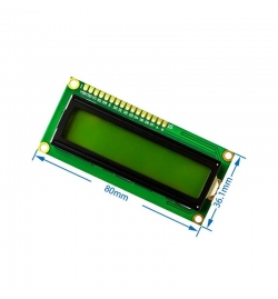 LCD Display 16x2 Yellow Green Backlight