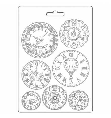 Soft Maxi Mould A5 "Create Happiness Welcome Home, clocks" - Stamperia