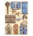 Ξύλινα διακοσμητικά 15x21cm Create Happiness Welcome Home houses - Stamperia