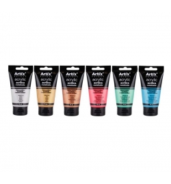 Acrylic Metallic Paints Set 6pcs x 75ml Artix