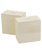 Wooden Money Box 10x10x6cm