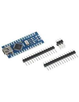 Συμβατό Arduino Nano CH340 Unsoldered (AA237) — ATmega328P-AU, 8 αναλογικές, Mini-USB, χωρίς κολλημένα headers, 44.5×18mm
