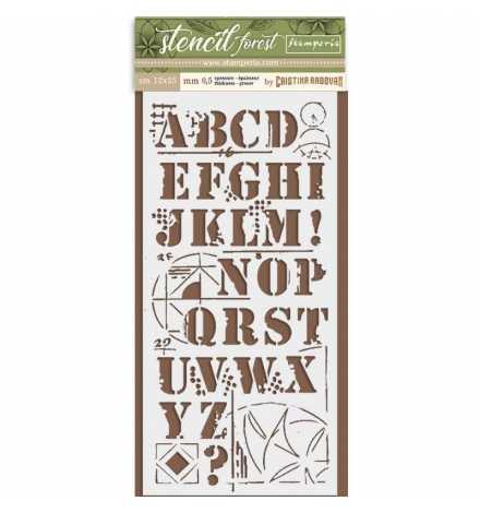 Stencil 12x25cm 0.25mm "Forest Alphabet" - Stamperia