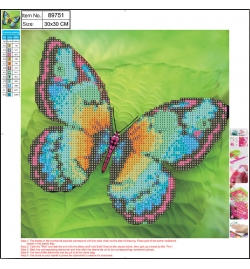 Diamond Mosaic Kit 30x30cm Πεταλούδα