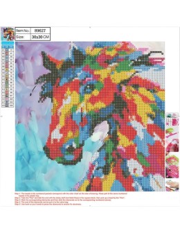 Diamond Mosaic Kit 30x30cm Άλογο