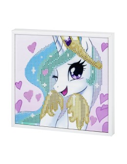 Diamond Painting Kit 20x20cm with wood frame "Unicorn"