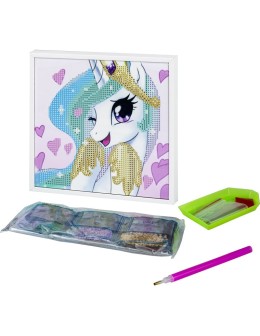 Diamond Painting Kit 20x20cm with wood frame "Unicorn"