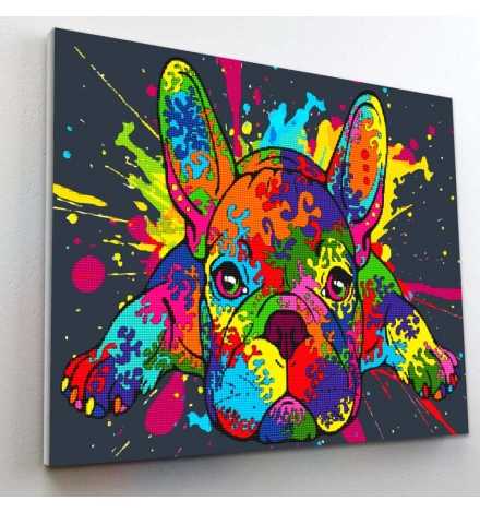 Diamond Painting Kit on Canvas 30x40cm French Buldog