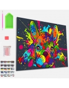 Diamond Painting Kit on Canvas 30x40cm French Buldog