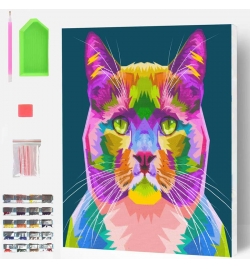 Diamond Painting Kit on Canvas 30x40cm Cat