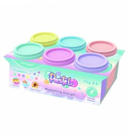 Soft dough 6 colors pastel x 75gr - Keyroad