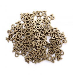 Metal Charm Antique Bronze 14x9mm "2024" 1piece