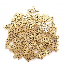 Metal Charm Antique Gold 14x9mm "2024" 1piece