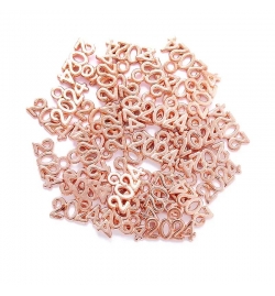 Metal Charm Rose Gold 14x9mm "2024" 1piece