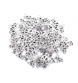 Metal Charm Silver 14x9mm "2024" 1piece