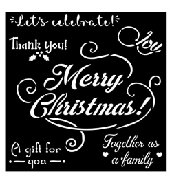 Stencil 18x18cm 0.25mm "Merry Christmas" - Stamperia