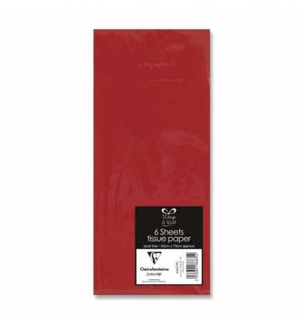 Tissue Paper 50x70cm 6pcs Clairefontaine - Red