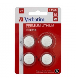 Lithium Batteries CR2016 4pcs - Verbatim