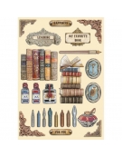 Colored Wooden Shapes 15x21cm Vintage Library  - Stamperia