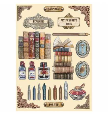 Colored Wooden Shapes 15x21cm Vintage Library  - Stamperia