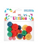 Wooden Buttons 24pcs Colored