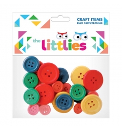 Wooden Buttons 24pcs Colored