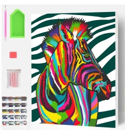Diamond Painting Kit on Canvas 30x40cm Zebra