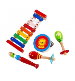 Wooden Musical Instrument Set Lion