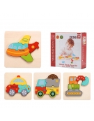 Wooden Puzzle 4 Traffic Vehicles 26pcs