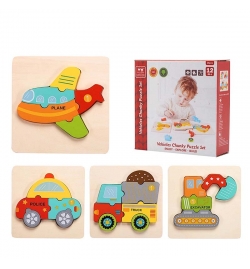 Wooden Puzzle 4 Traffic Vehicles 26pcs