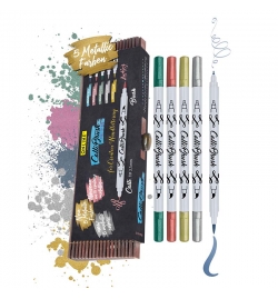 Set Calli.Brush Pen Markers 5 pcs Metallic Edition - Online