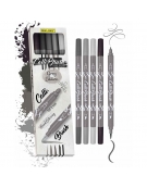 Set Calli.Brush Pen Markers 5 pcs Grey Edition - Online