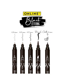 Σετ 5 Μαρκαδόροι Cali.Brush Μαύροι Lettering - Online