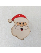 Christmas printed Laser Cut Ornament 10cm Santa Claus Head