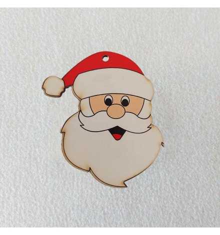 Christmas printed Laser Cut Ornament 10cm Santa Claus Head