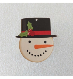 Christmas printed Laser Cut Ornament 10cm Snowman