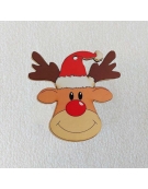 Christmas printed Laser Cut Ornament 10cm Rundolf Head