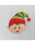 Christmas printed Laser Cut Ornament 10cm Elf Head