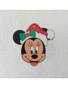Χριστουγεννιάτικο εκτυπωμένο στολίδι σε ξύλο  10cm - Κεφάλι Minnie