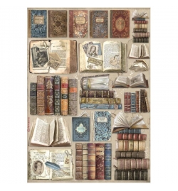 Ριζόχαρτο A4: "Vintage Library Books"