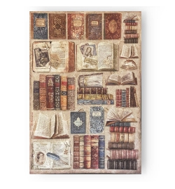 Ricepaper A4: "Vintage Library Books"