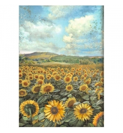 Ricepaper A4: "Sunflower Art landscape"