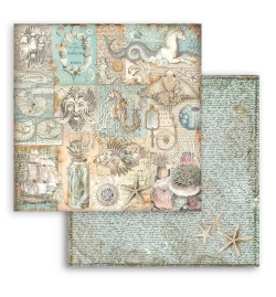 Scrapbooking paper double face "Songs of the Sea texture" - Stamperia